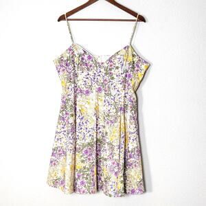 Maeve Dress Size XL Yellow Floral Sleeveless Lace Trim Summer A Line